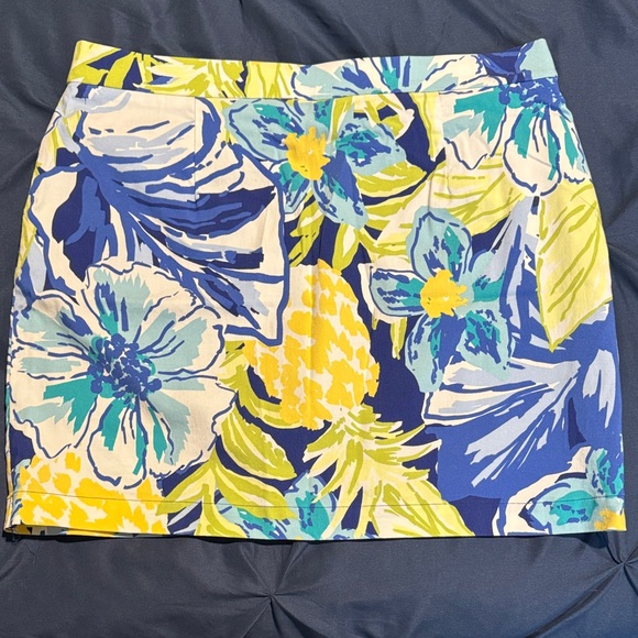 Floral Blue and Yellow Women's Skort - Picture 5 of 8